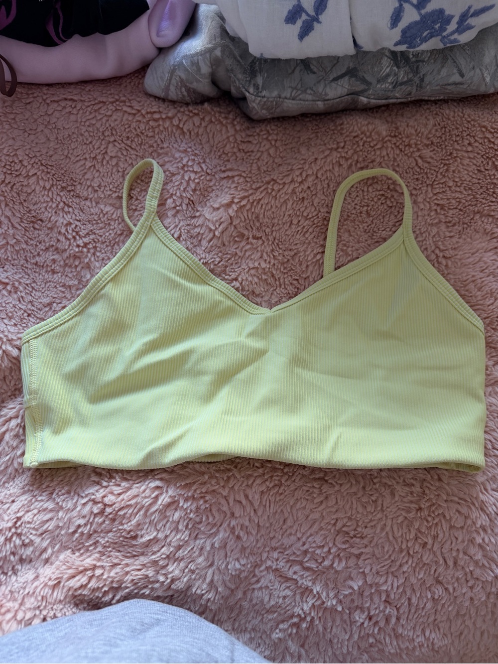 Light Yellow Ribbed Bralette - Women Intimates